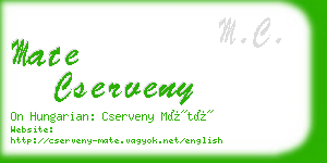 mate cserveny business card